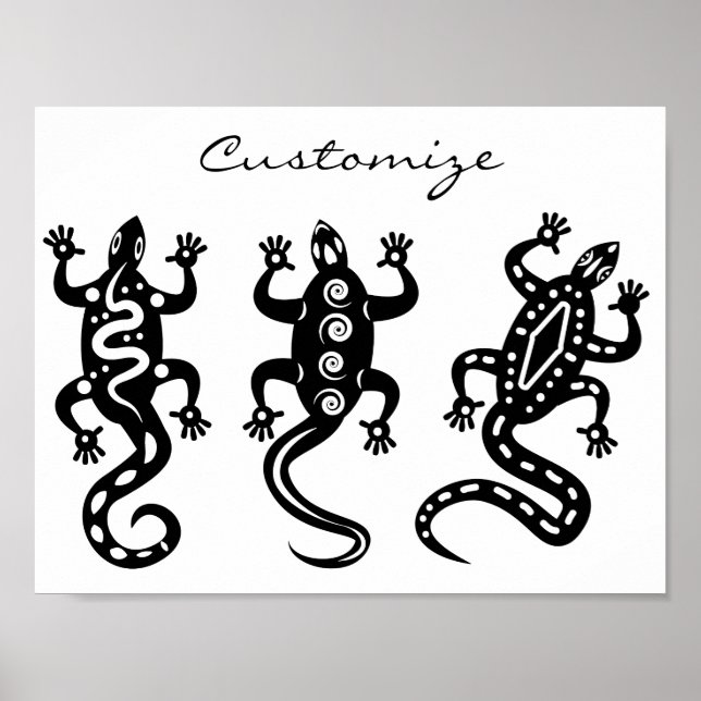 Three Black Lizards Thunder_Cove Southwest Style Poster (Front)