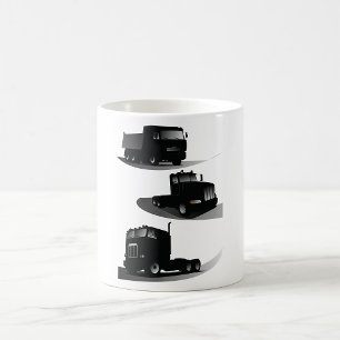 Three Black Trucks Coffee Mug