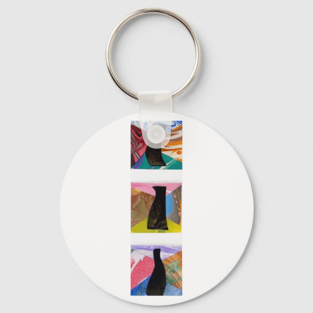 Three Black Vases Key Ring (Front)