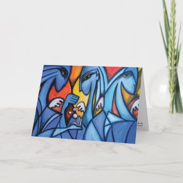 Three Blue Angels Greeting Card (Front)