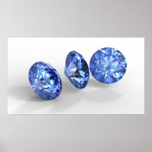Three blue diamonds poster
