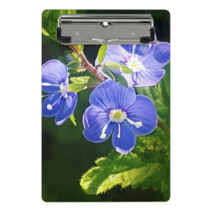Three Blue Flowers Mini Clipboard