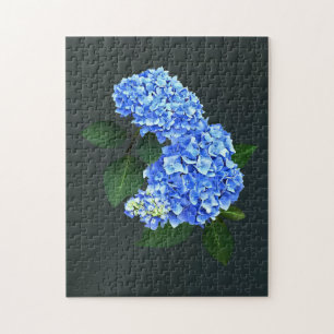 Three Blue Hydrangea Jigsaw Puzzle