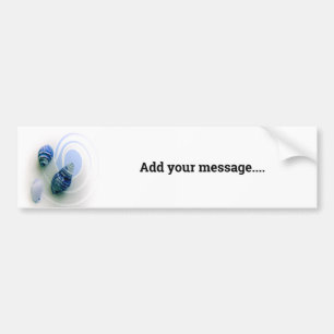 Three blue sea shells bumper sticker