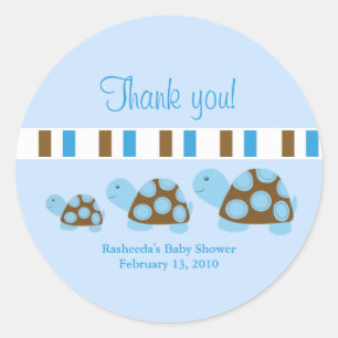 Three Blue Turtles Stripe Mod Favour Stickers