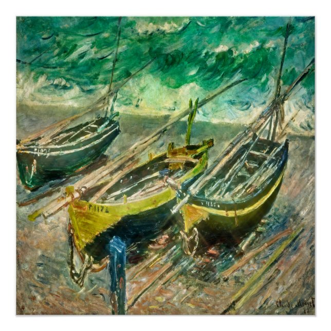 Three boat. Claude Monet.  Poster (Front)