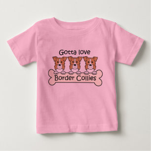 Three Border Collies Baby T-Shirt