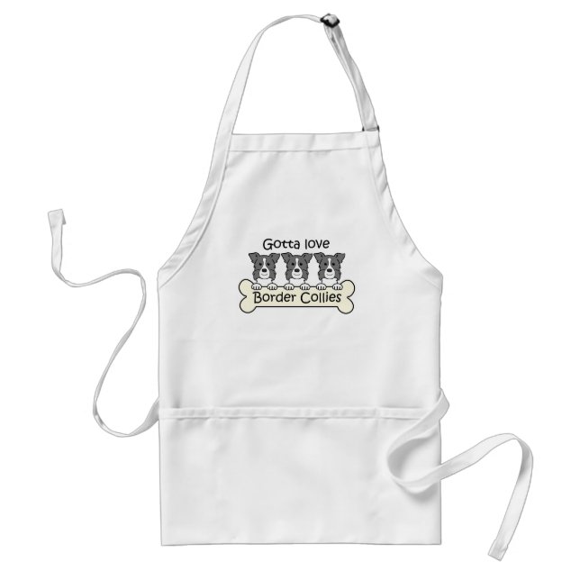 Three Border Collies Standard Apron (Front)