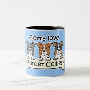 Three Border Collies Two-Tone Coffee Mug