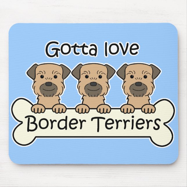 Three Border Terriers Mouse Pad (Front)