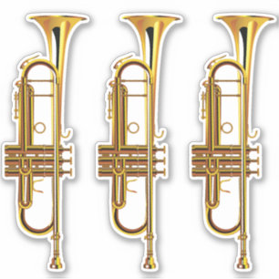 Three Brass Trumpets