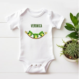 Three broccoli baby bodysuit