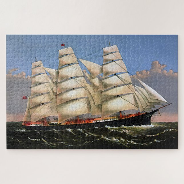 Three Brothers Clipper Ship 1875 Jigsaw Puzzle (Horizontal)