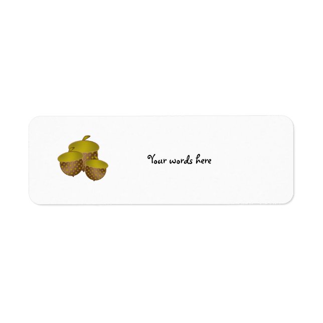 Three brown acorns return address label (Front)