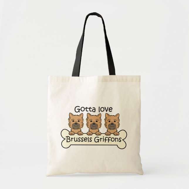 Three Brussels Griffons Tote Bag (Front)