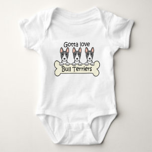 Three Bull Terriers Baby Bodysuit