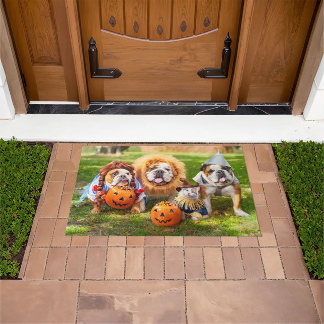 Three Bulldogs in Costumes Doormat (Outdoor)