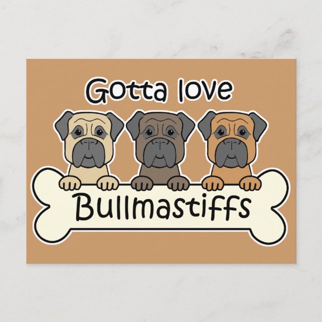Three Bullmastiffs Postcard (Front)