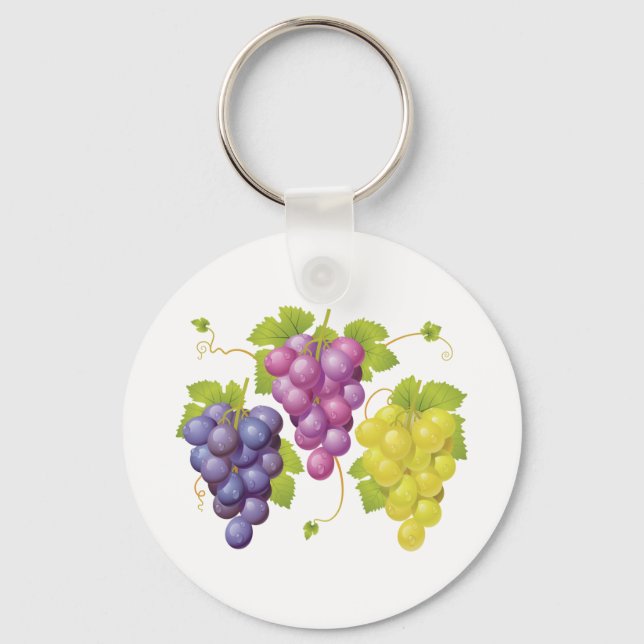 Three Bunches Of Grapes Key Ring (Front)
