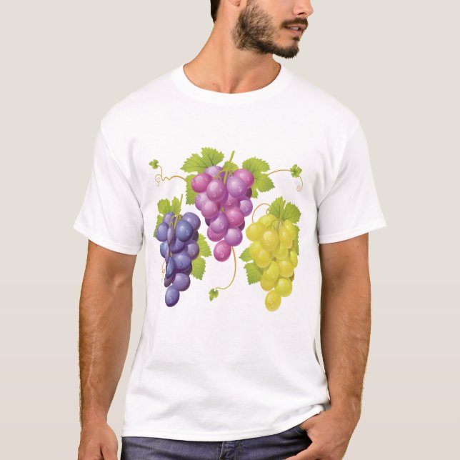 Three Bunches Of Grapes T-Shirt (Front)