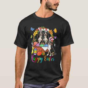 Three Bunny Greater Swiss Mountain Dog In Easter E T-Shirt