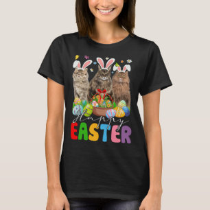 Three Bunny Persian Cats & Easter Egg Basket Easte T-Shirt
