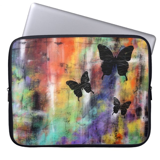 Three Butterflies Laptop Sleeve (Front)
