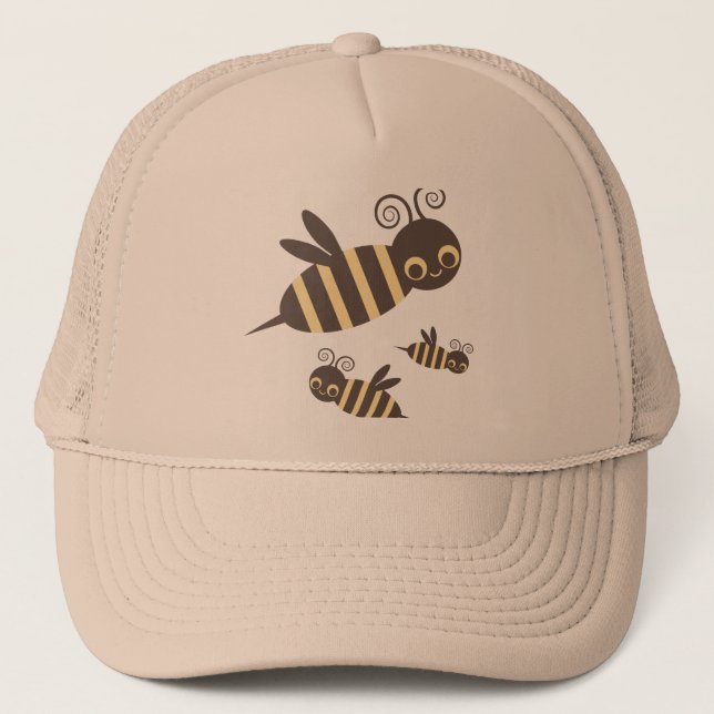 Three Buzzin Bees Trucker Hat (Front)