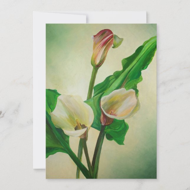 Three Calla Lilies Stunning Botanical Acrylic  (Front)