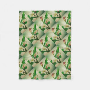 Three Calla Lilies Stunning Botanical Acrylic Fleece Blanket