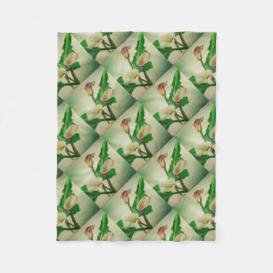 Three Calla Lilies Stunning Botanical Acrylic Fleece Blanket