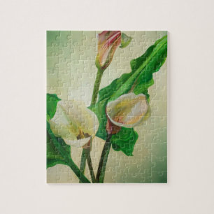 Three Calla Lilies Stunning Botanical Acrylic  Jigsaw Puzzle