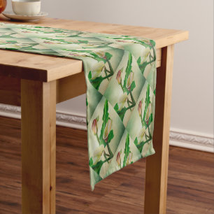 Three Calla Lilies Stunning Botanical Acrylic  Short Table Runner