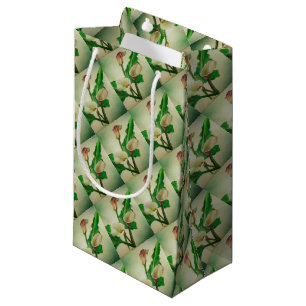 Three Calla Lilies Stunning Botanical Acrylic  Small Gift Bag