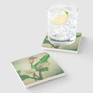 Three Calla Lilies Stunning Botanical Acrylic Stone Coaster