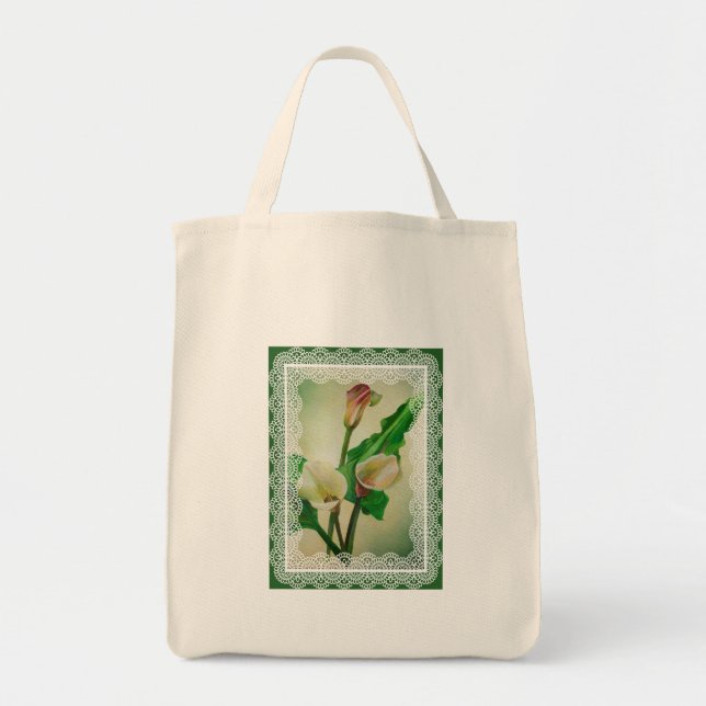 Three Calla Lilies Stunning Botanical Acrylic  Tote Bag (Front)