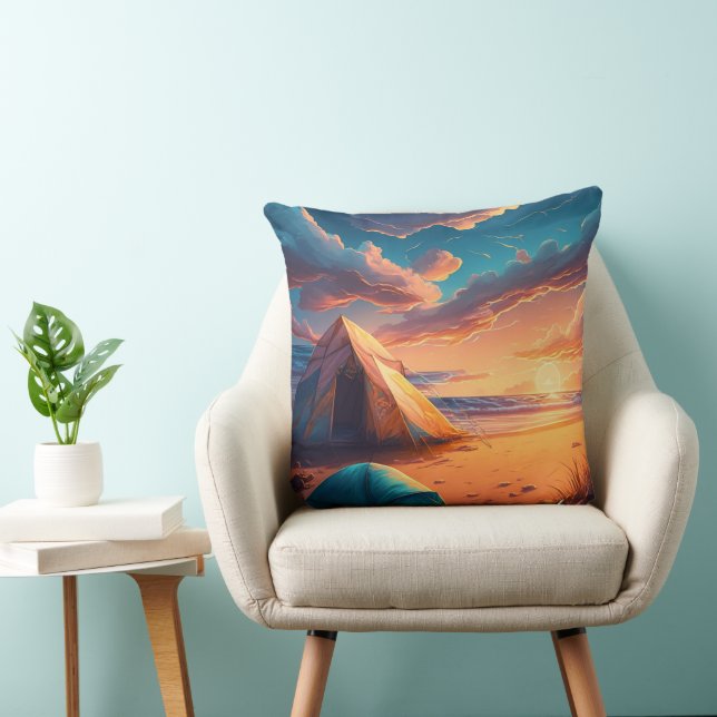 Three Camping Scenes Cushion (Chair)