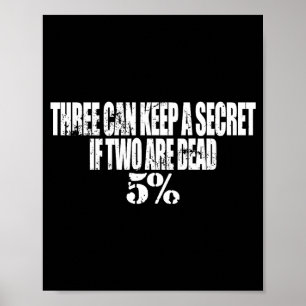 Three Can Keep A Secret If Two Are Dead 50% Funny  Poster