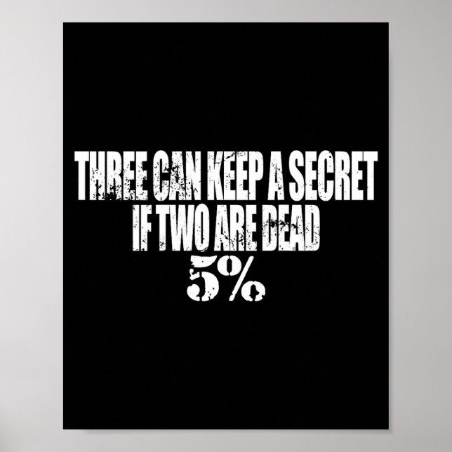 Three Can Keep A Secret If Two Are Dead 50% Funny  Poster (Front)