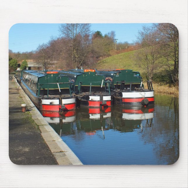 Three canal boats mouse pad (Front)