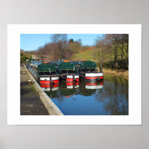 Three canal boats poster