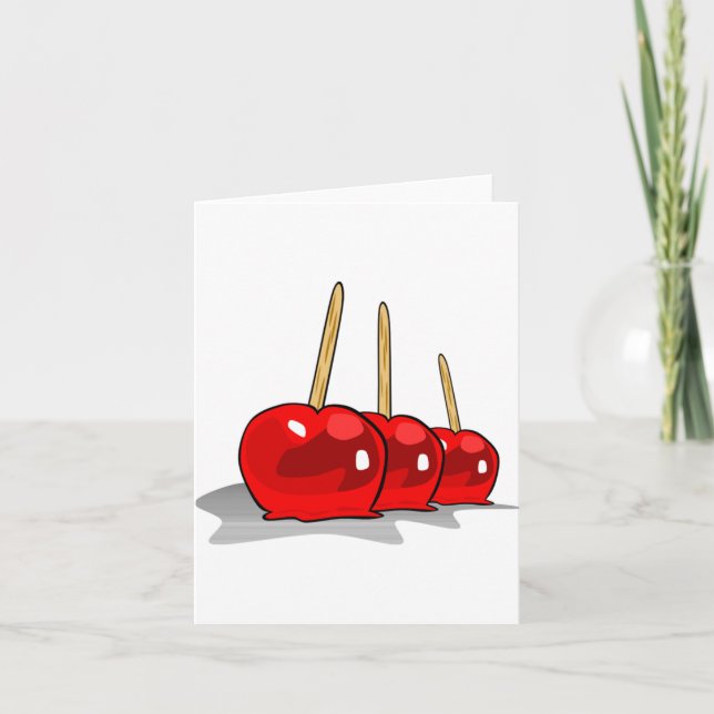 Three Candied Apples Note Cards (Front)