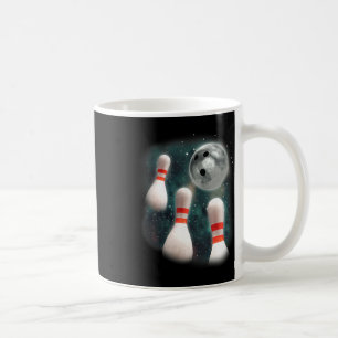 Three Candlepin Moon 3 Bowling Pin Weird Funny Bow Coffee Mug