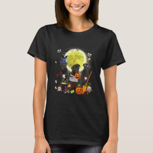 Three Cane Corso Dogs Witch Scary Mummy Halloween T-Shirt