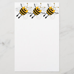 Three Cartoon Bee Stationery