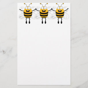 Three Cartoon Bee Stationery
