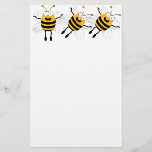 Three Cartoon Bee Stationery