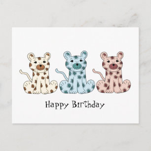 Three Cartoon Leopards Postcard