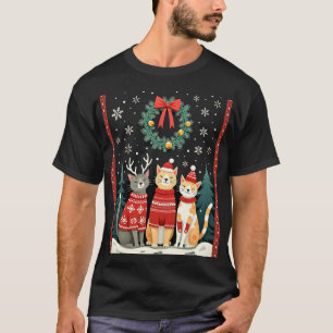 Three Cat Funny Christmas Cat Ugly Xmas Sweater Me