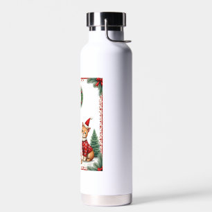Three Cat Funny Christmas Cat Ugly Xmas Sweater Me Water Bottle